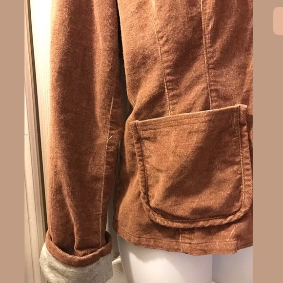 SUNDANCE Dusty Mauve Corduroy Jacket Coat Blazer Contrasting Arm Cuffs Light - Picture 4 of 8